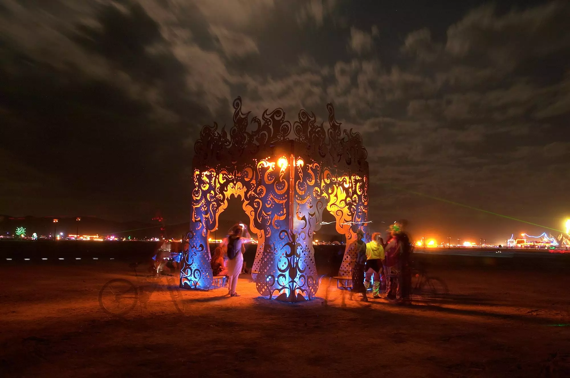 Holding Flame at Burning Man by Poetic Kinetics