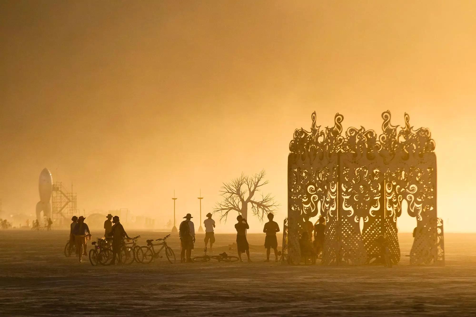 Holding Flame at Burning Man by Poetic Kinetics