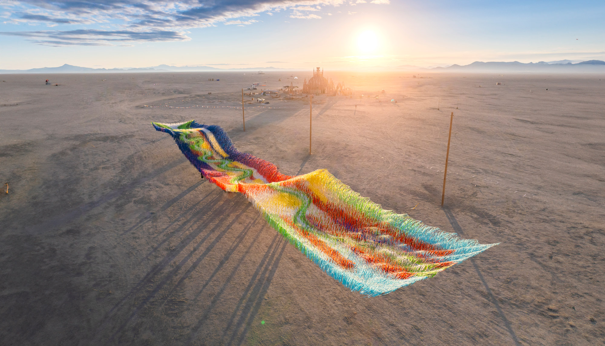 Sky Gazing kinetic installation by Poetic Kinetics in Black Rock City