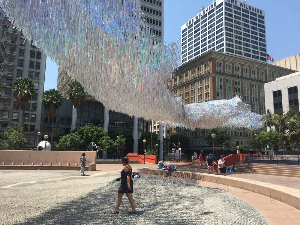 A dazzling, wind-driven sculpture takes over L.A.’s Pershing Square this week. — original article image