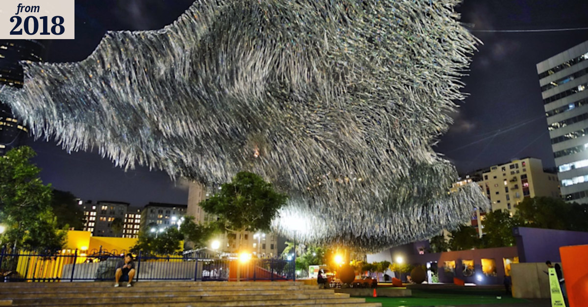 Liquid Sky at White Night Melbourne by Poetic Kinetics
